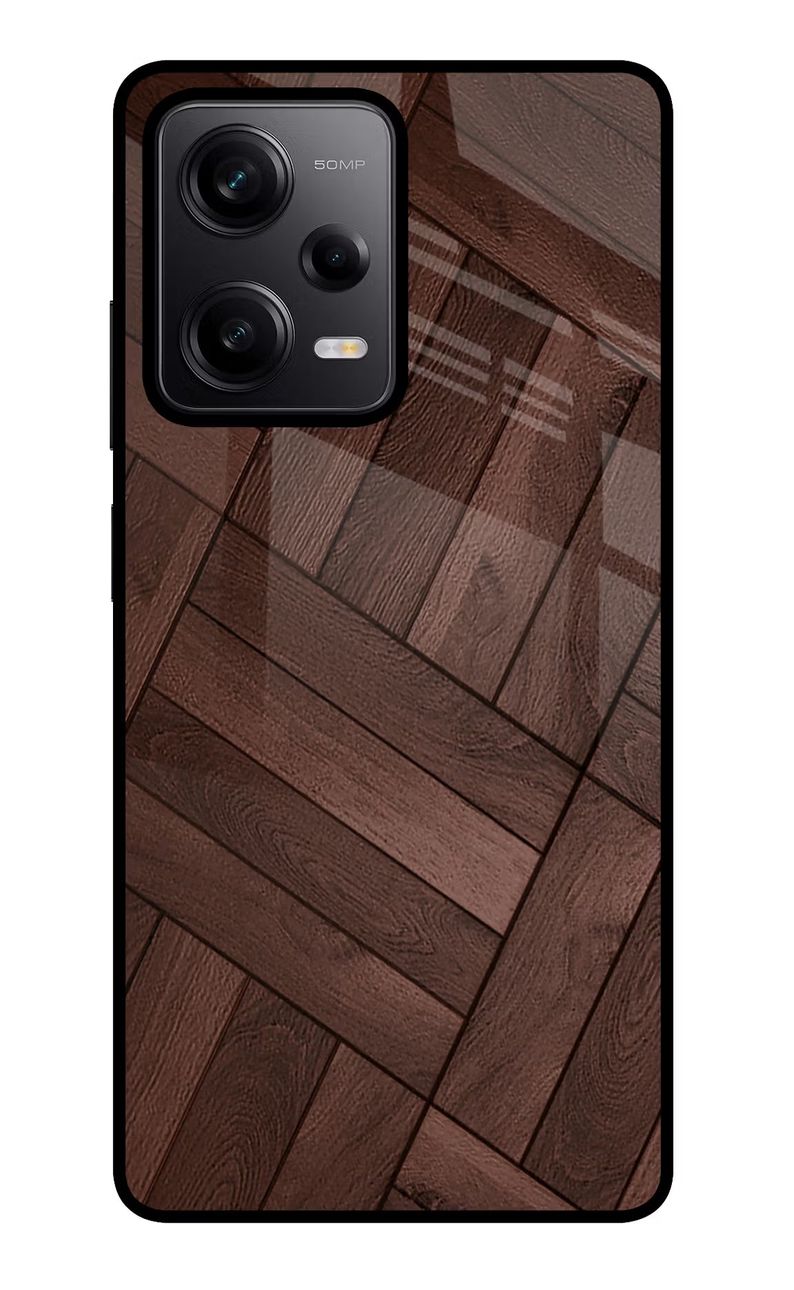 Wooden Texture Design Redmi Note 12 Pro 5G Glass Case Back Cover by Casekaro