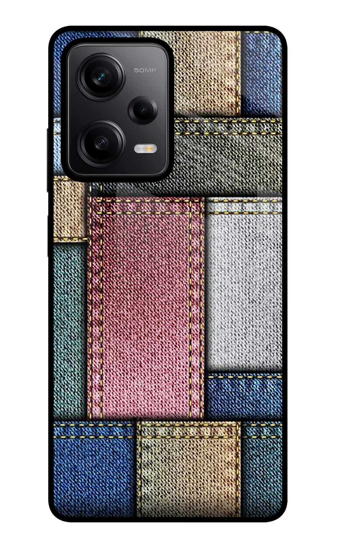 Multicolor Jeans Redmi Note 12 Pro 5G Glass Case Back Cover by Casekaro