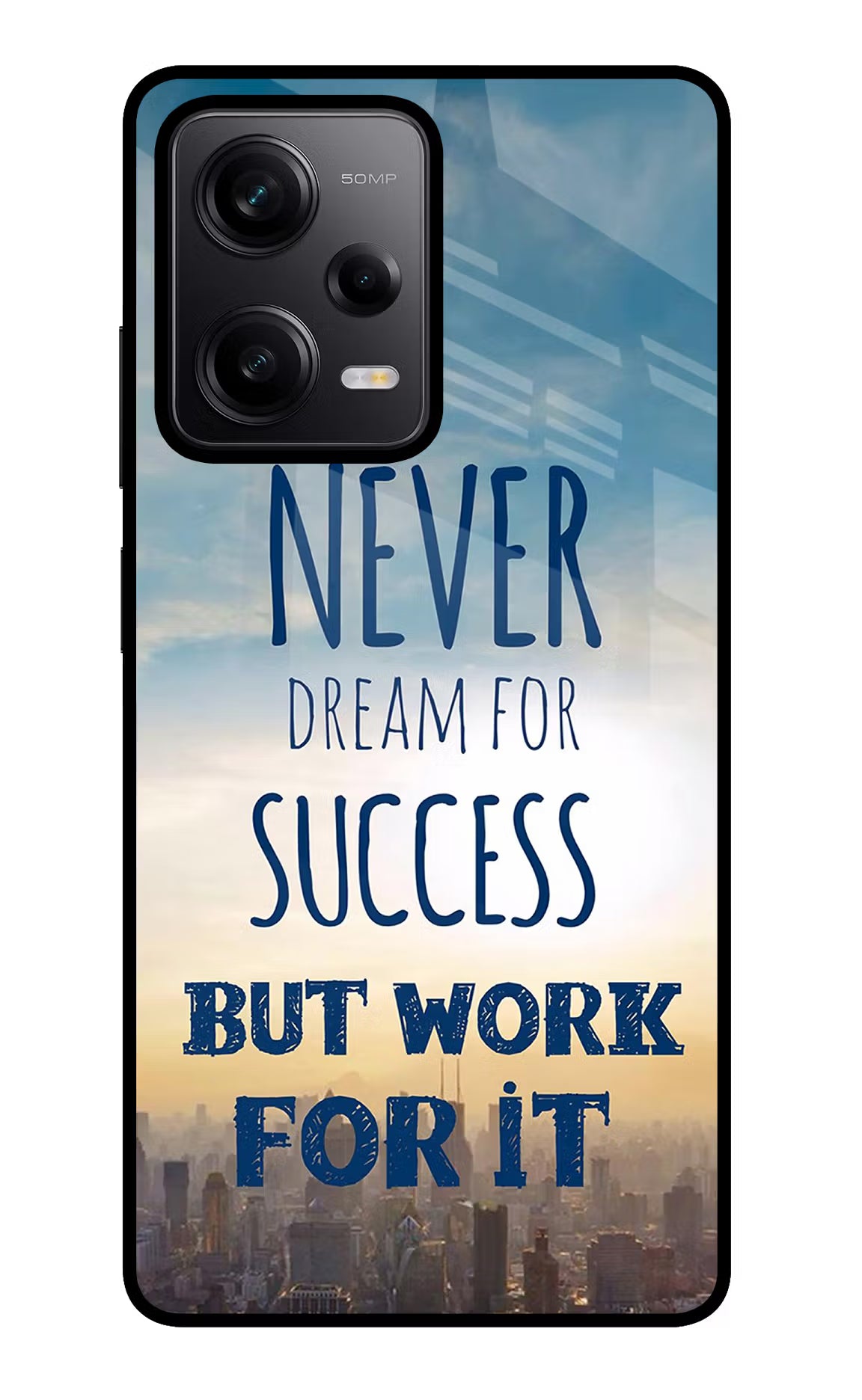 Never Dream For Success But Work For It Redmi Note 12 Pro 5G Glass Case Back Cover by Casekaro