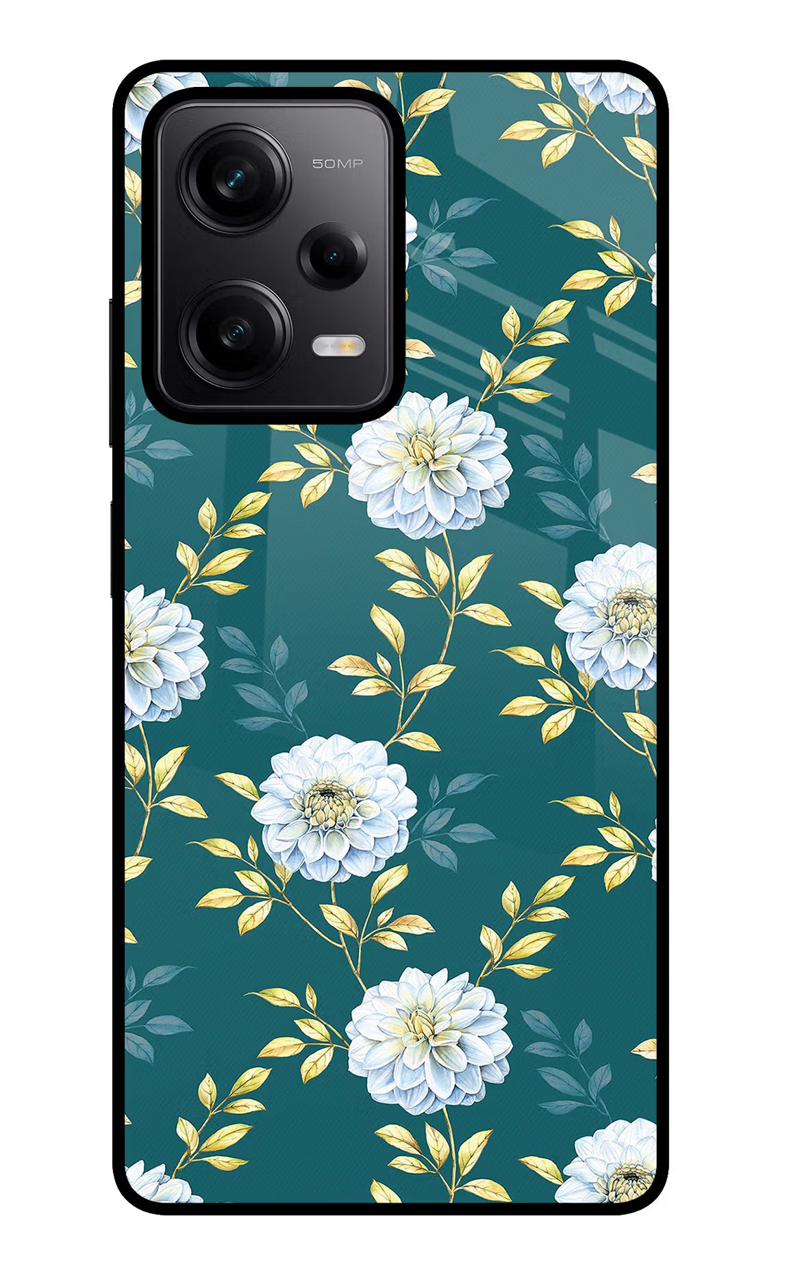 Flowers Redmi Note 12 Pro 5G Glass Case Back Cover by Casekaro