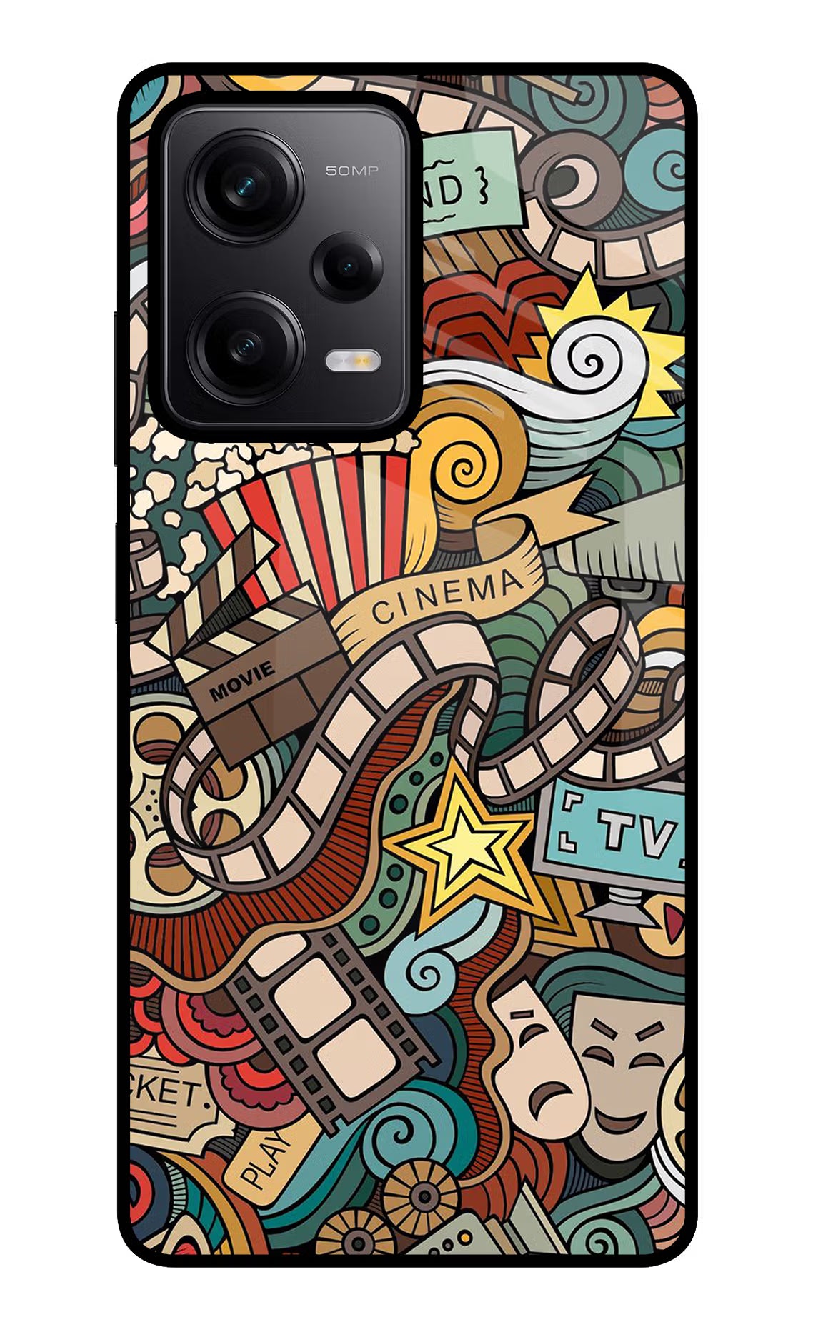 Cinema Abstract Redmi Note 12 Pro 5G Glass Case Back Cover by Casekaro