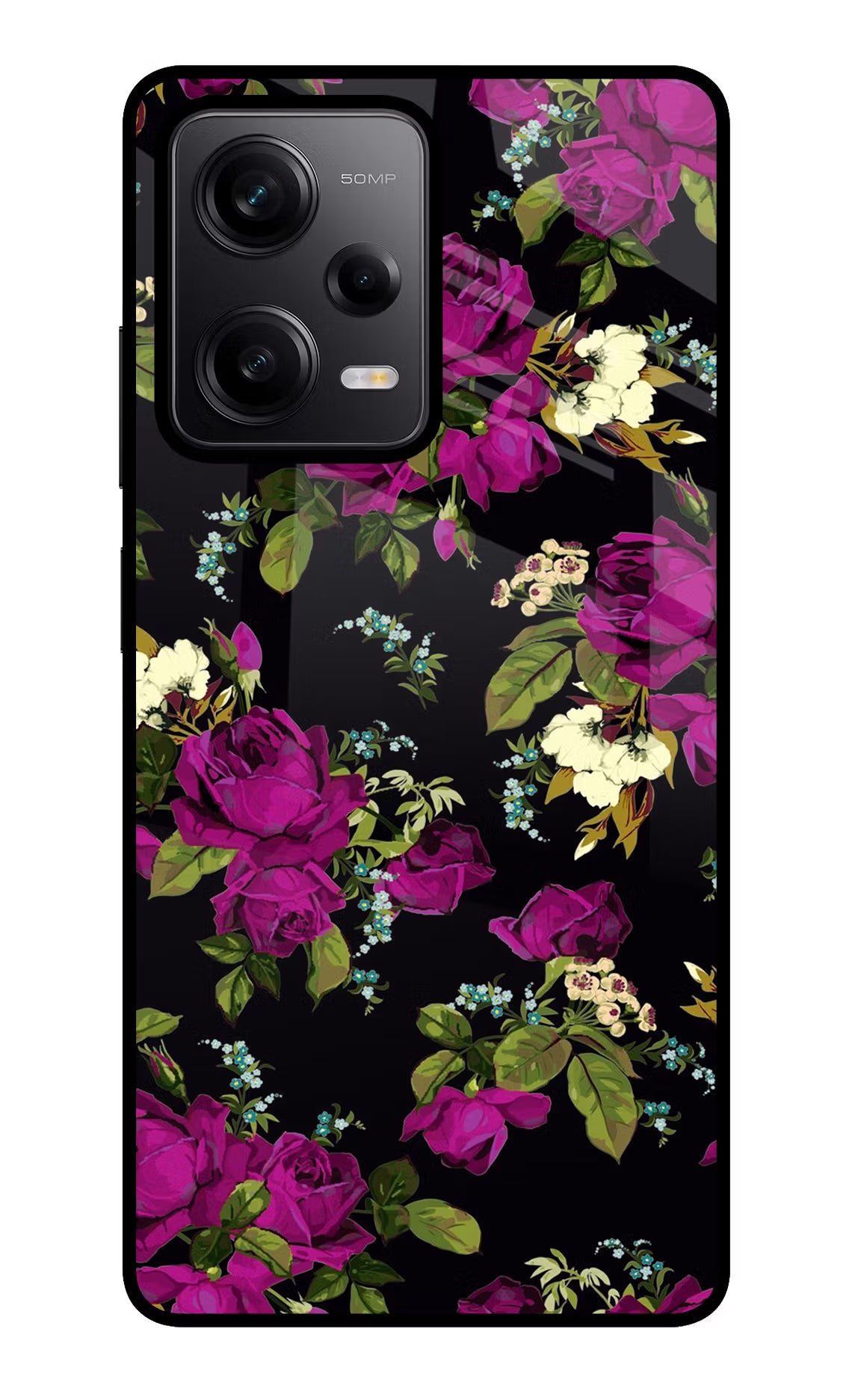 Flowers Redmi Note 12 Pro 5G Glass Case Back Cover by Casekaro