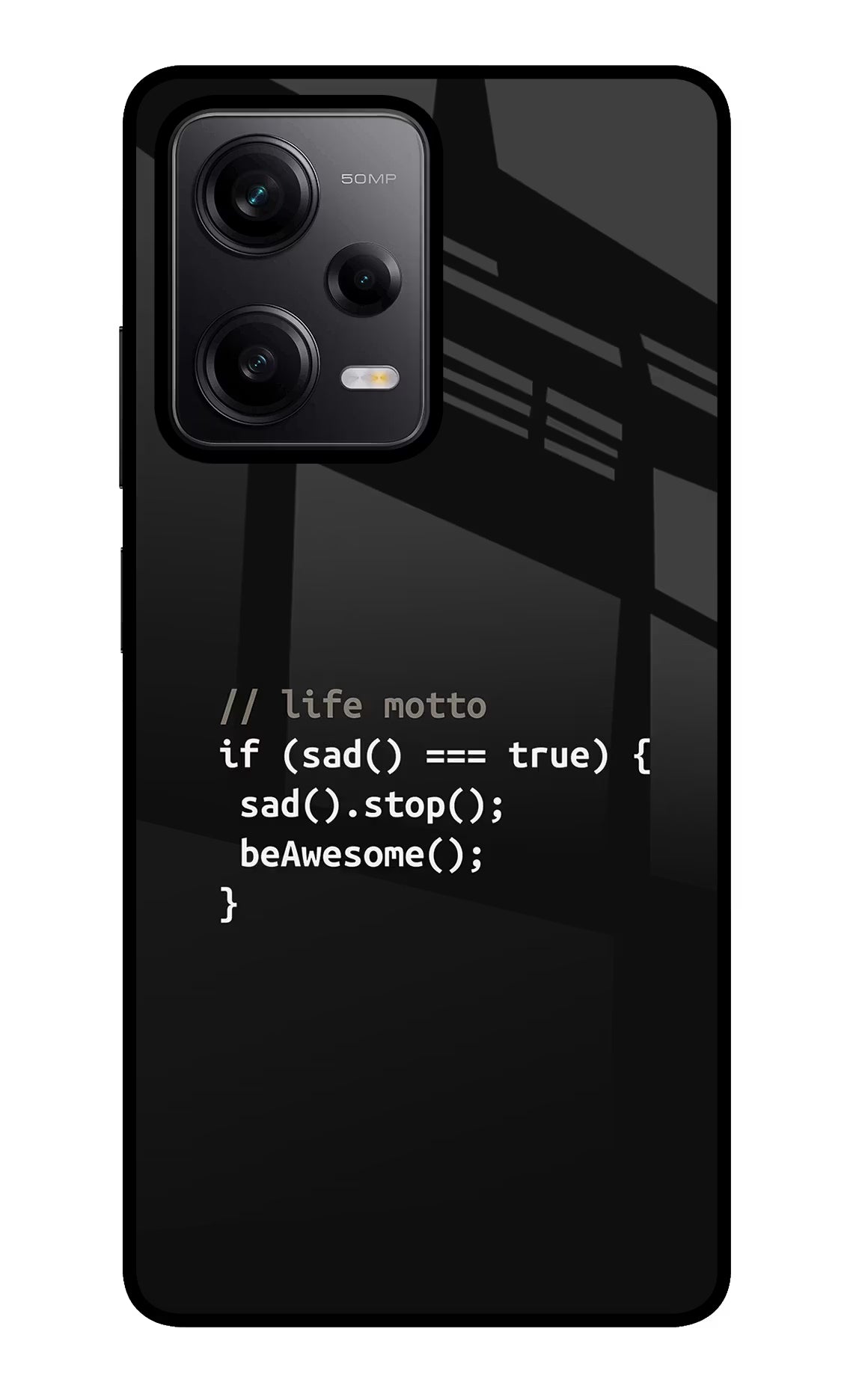 Life Motto Code Redmi Note 12 Pro 5G Glass Case Back Cover by Casekaro