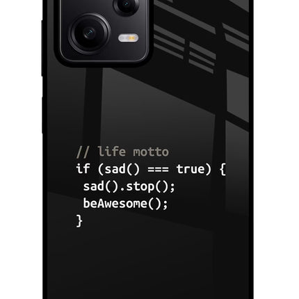 Life Motto Code Redmi Note 12 Pro 5G Glass Case