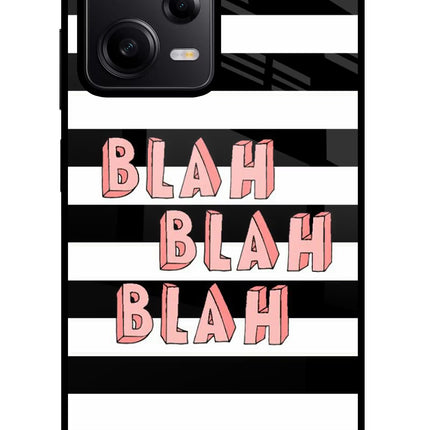 Blah Blah Blah Redmi Note 12 Pro 5G Glass Case Back Cover by Casekaro