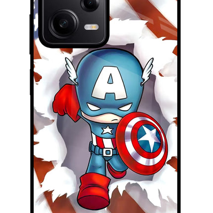 Captain America Redmi Note 12 Pro 5G Glass Case Back Cover by Casekaro