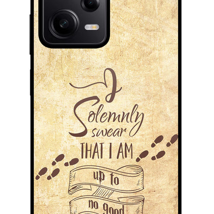 I Solemnly swear that i up to no good Redmi Note 12 Pro 5G Glass Case Back Cover by Casekaro