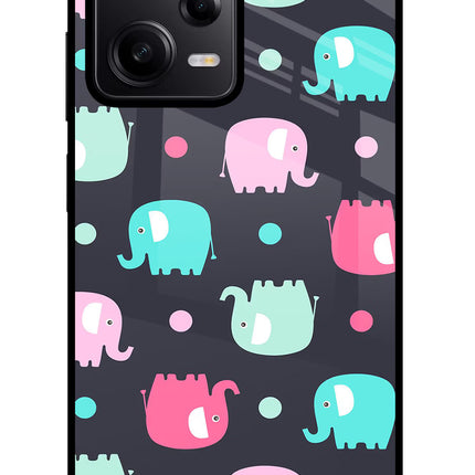 Elephants Redmi Note 12 Pro 5G Glass Case Back Cover by Casekaro