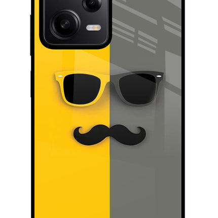 Sunglasses with Mustache Redmi Note 12 Pro 5G Glass Case