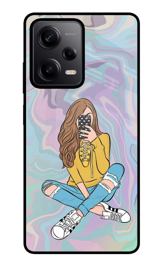 Selfie Girl Redmi Note 12 Pro 5G Glass Case