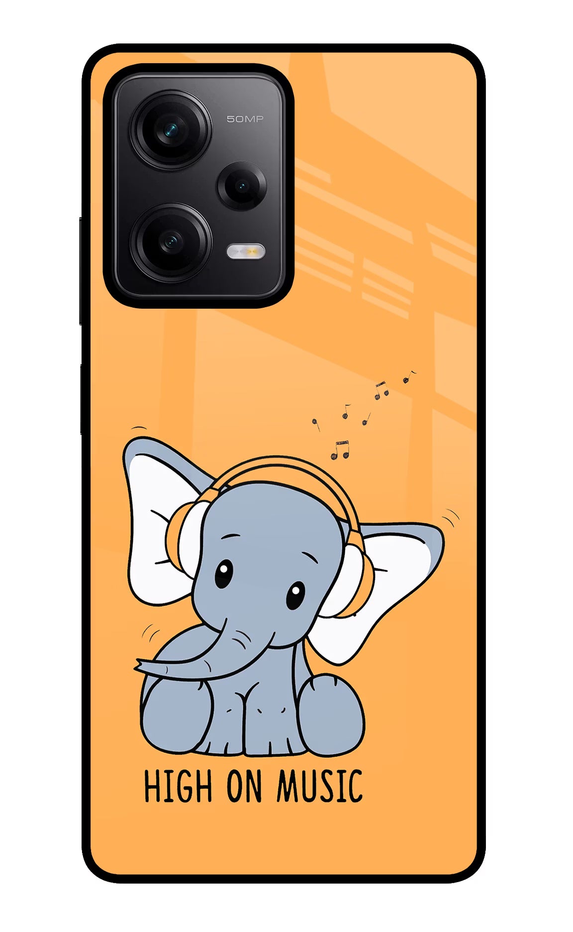High On Music Redmi Note 12 Pro 5G Glass Case Back Cover by Casekaro