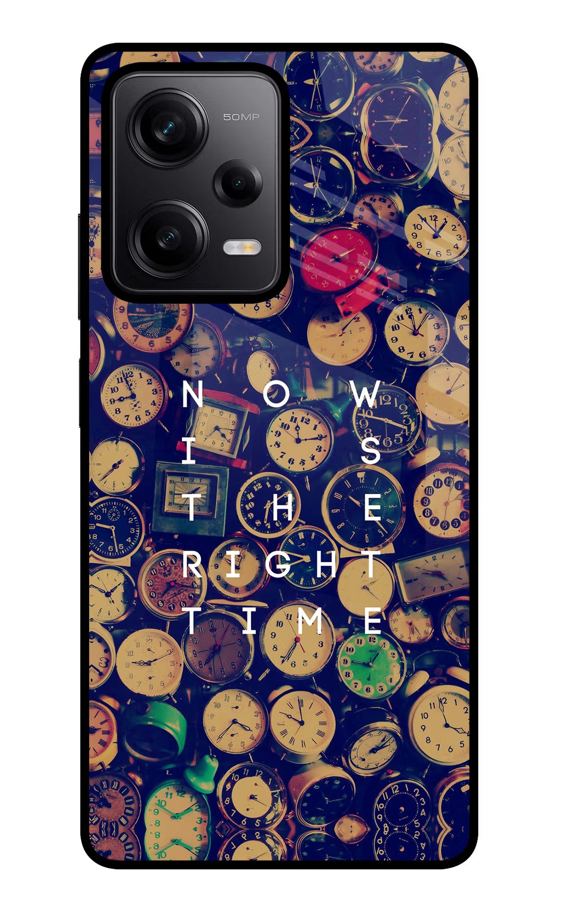 Now is the Right Time Quote Redmi Note 12 Pro 5G Glass Case Back Cover by Casekaro