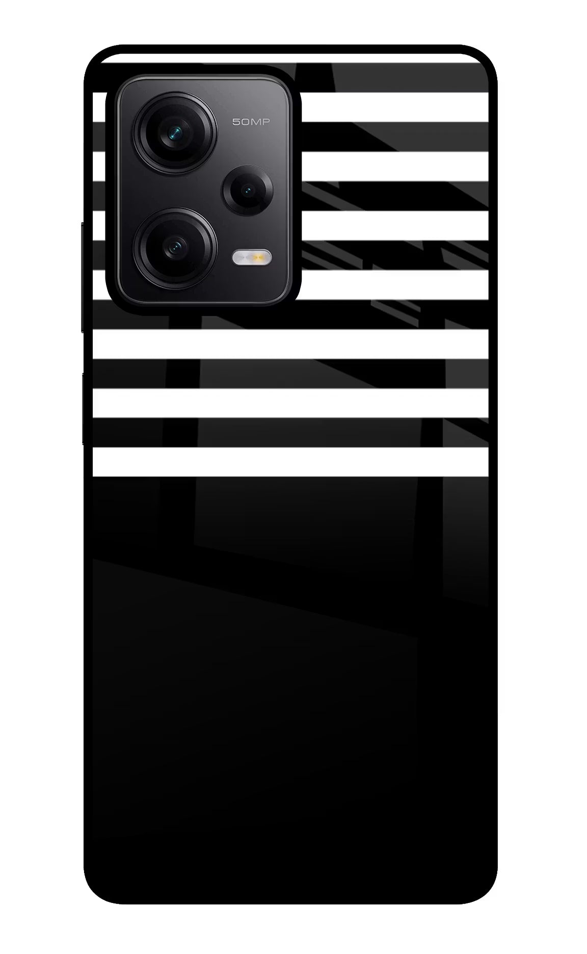 Black and White Print Redmi Note 12 Pro 5G Glass Case Back Cover by Casekaro