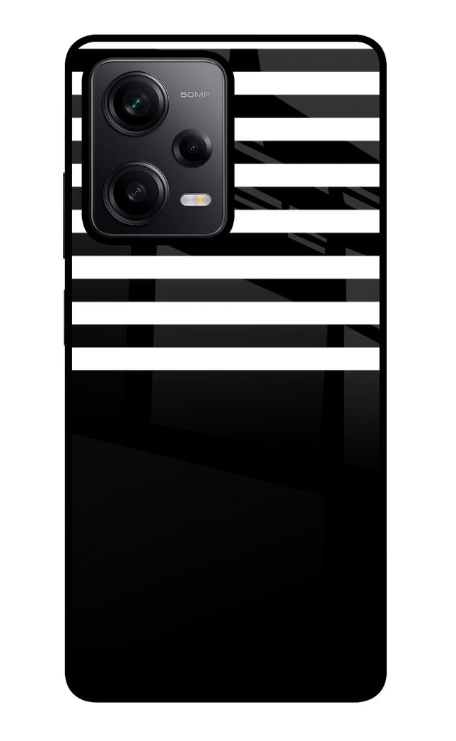 Black and White Print Redmi Note 12 Pro 5G Glass Case