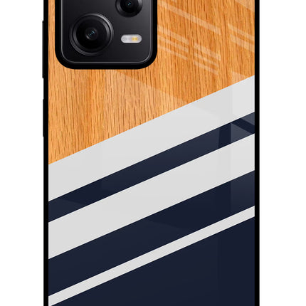 Blue and white wooden Redmi Note 12 Pro 5G Glass Case Back Cover by Casekaro