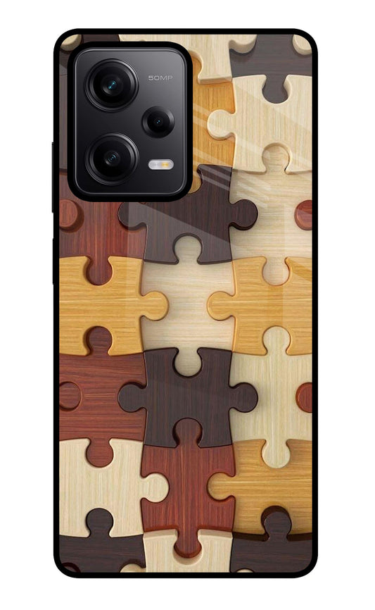 Wooden Puzzle Redmi Note 12 Pro 5G Glass Case