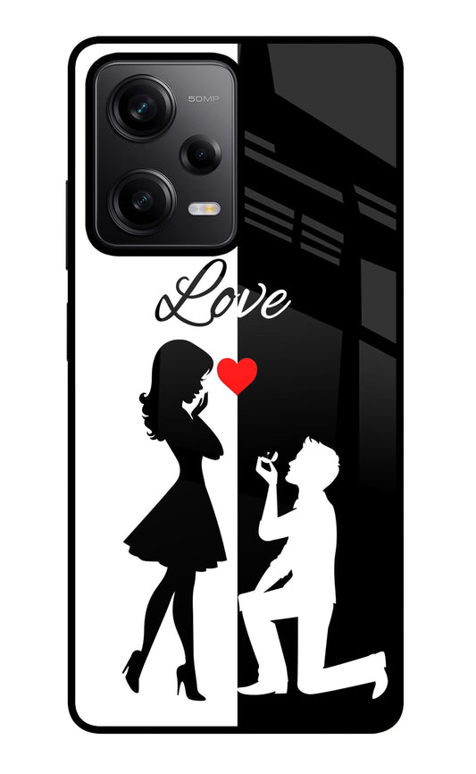 Love Propose Black And White Redmi Note 12 Pro 5G Glass Case
