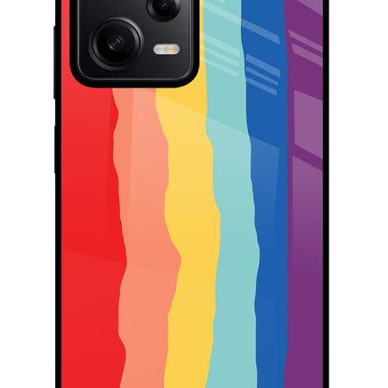Rainbow Redmi Note 12 Pro 5G Glass Case Back Cover by Casekaro