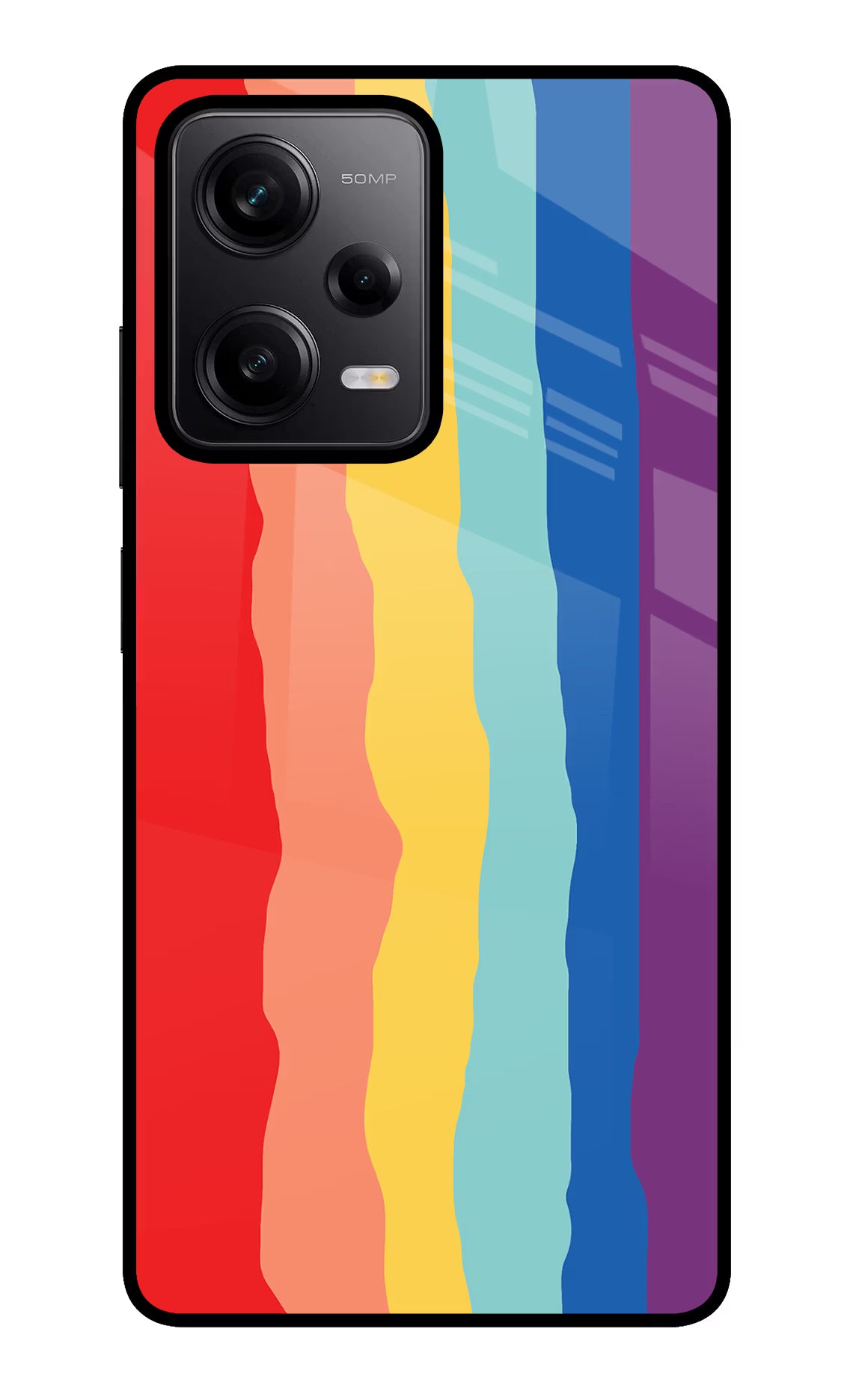 Rainbow Redmi Note 12 Pro 5G Glass Case Back Cover by Casekaro