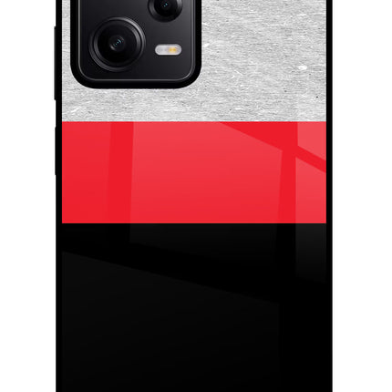 Tri Color Pattern Redmi Note 12 Pro 5G Glass Case Back Cover by Casekaro