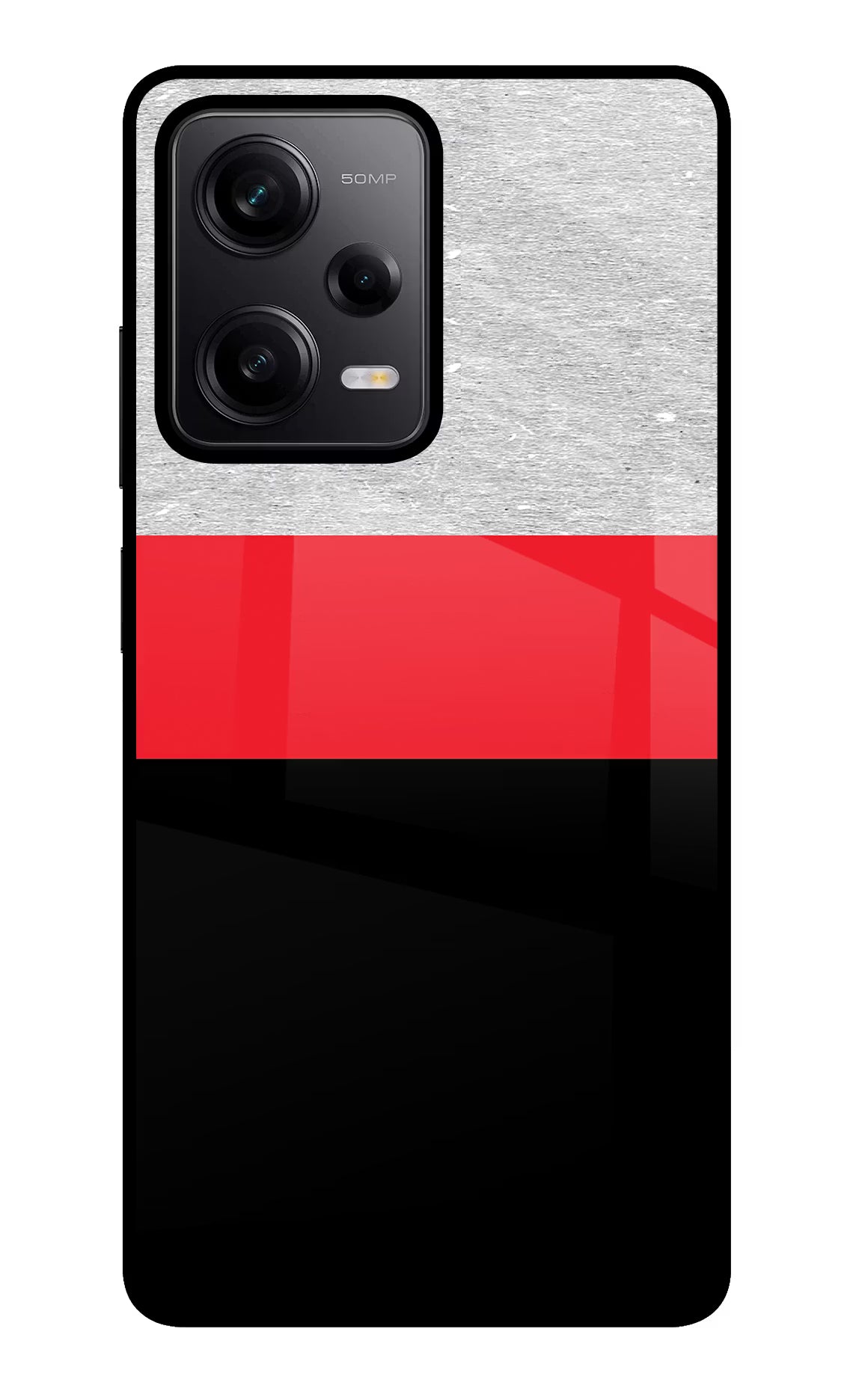 Tri Color Pattern Redmi Note 12 Pro 5G Glass Case Back Cover by Casekaro