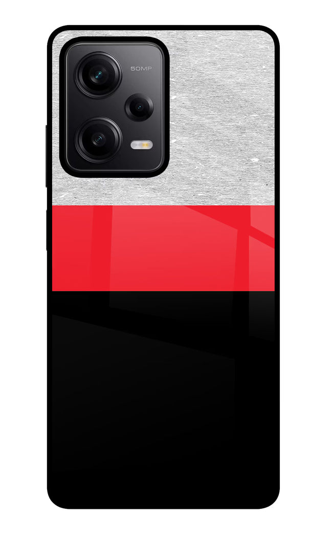 Tri Color Pattern Redmi Note 12 Pro 5G Glass Case