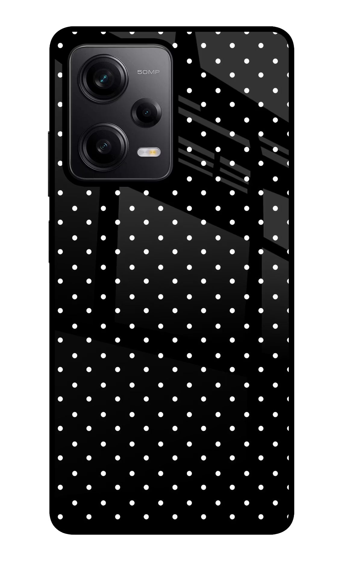 White Dots Redmi Note 12 Pro 5G Glass Case Back Cover by Casekaro