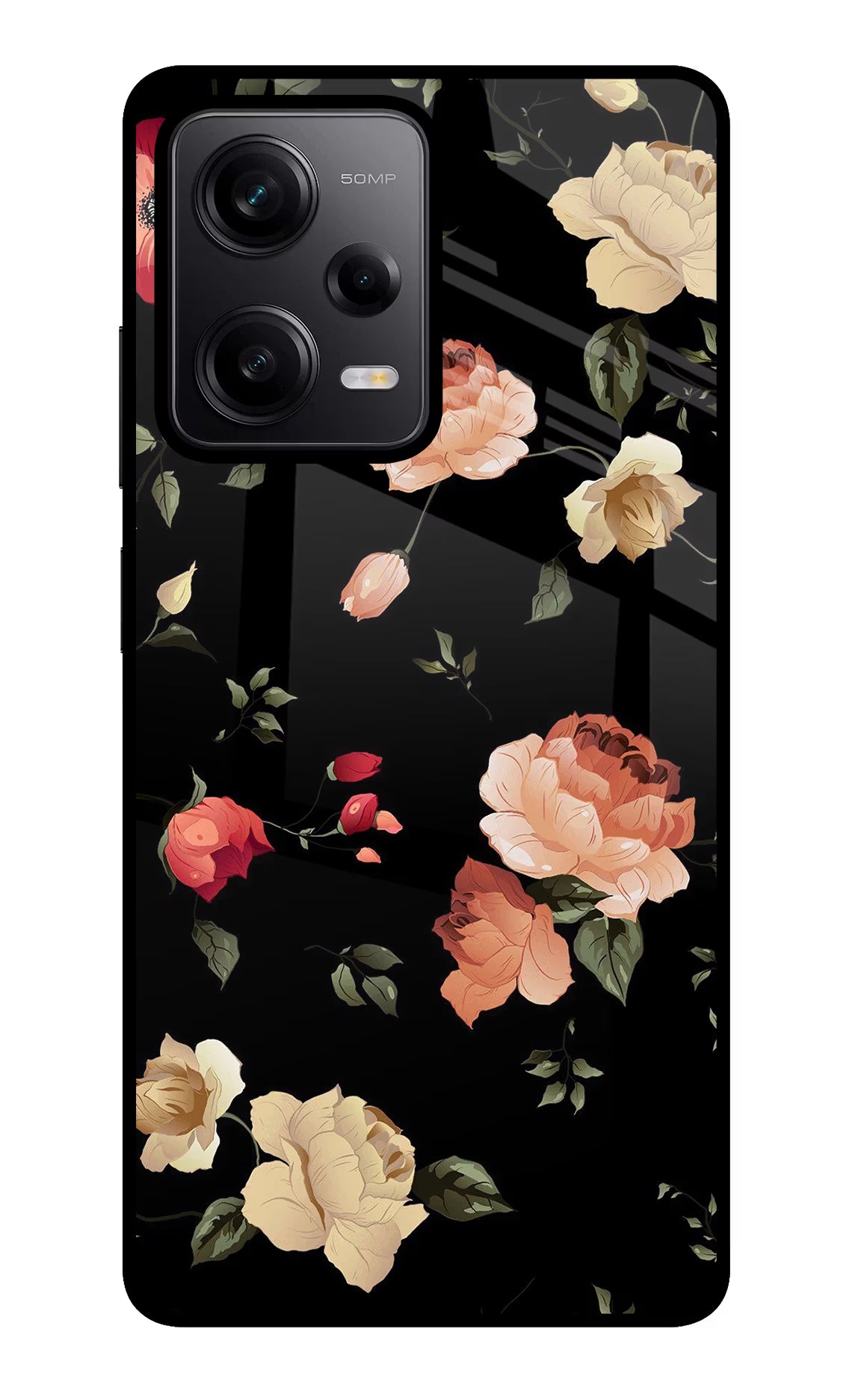 Flowers Redmi Note 12 Pro 5G Glass Case Back Cover by Casekaro