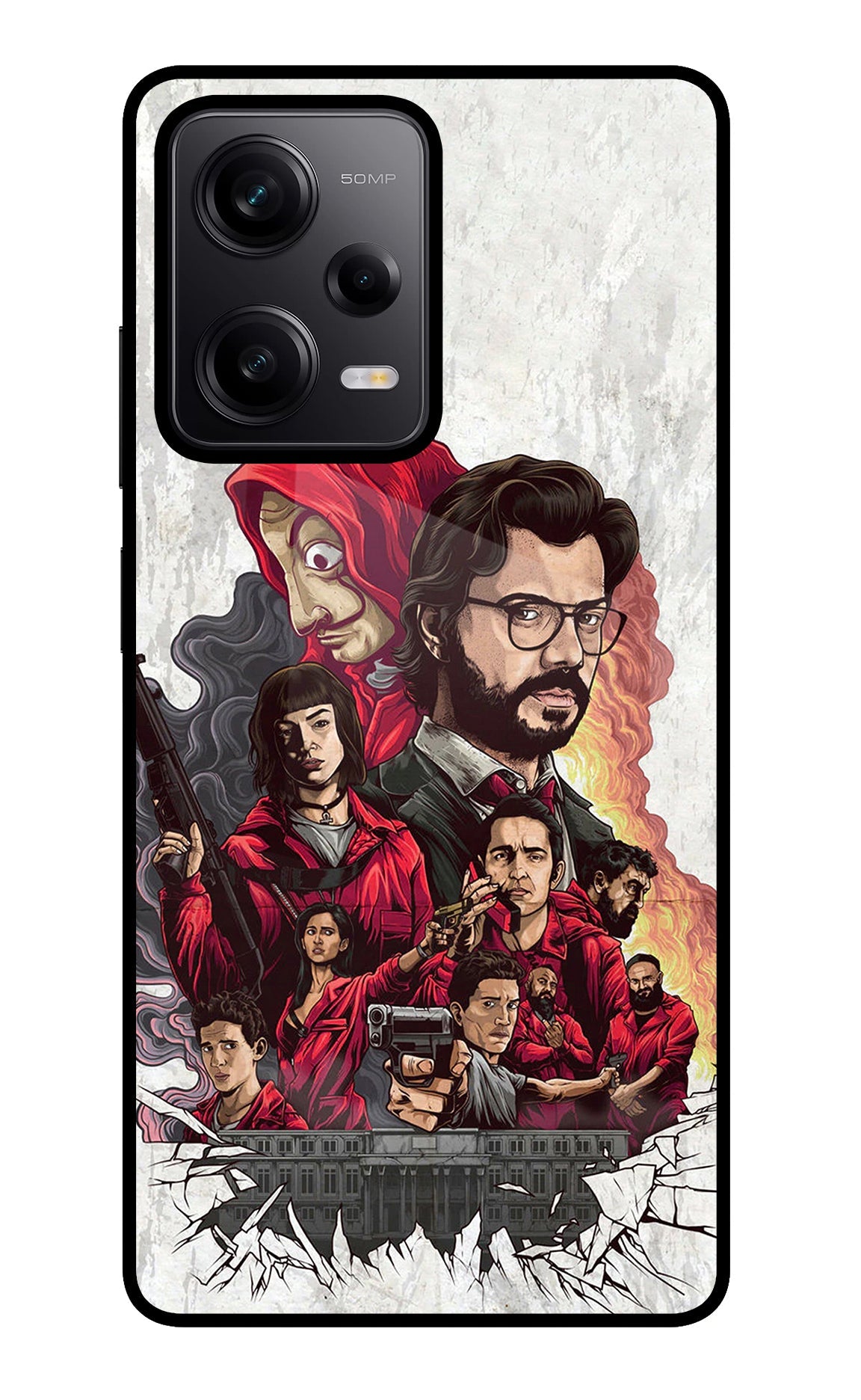 Money Heist Artwork Redmi Note 12 Pro 5G Glass Case