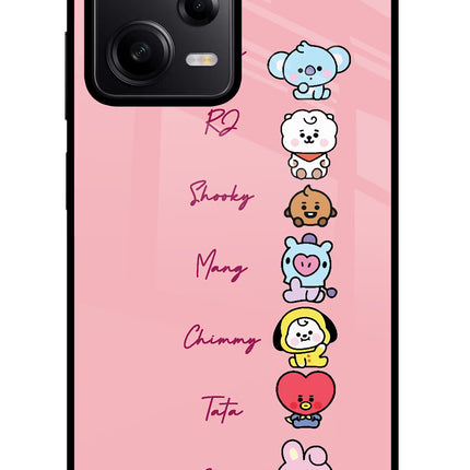 BTS names Redmi Note 12 Pro 5G Glass Case Back Cover by Casekaro