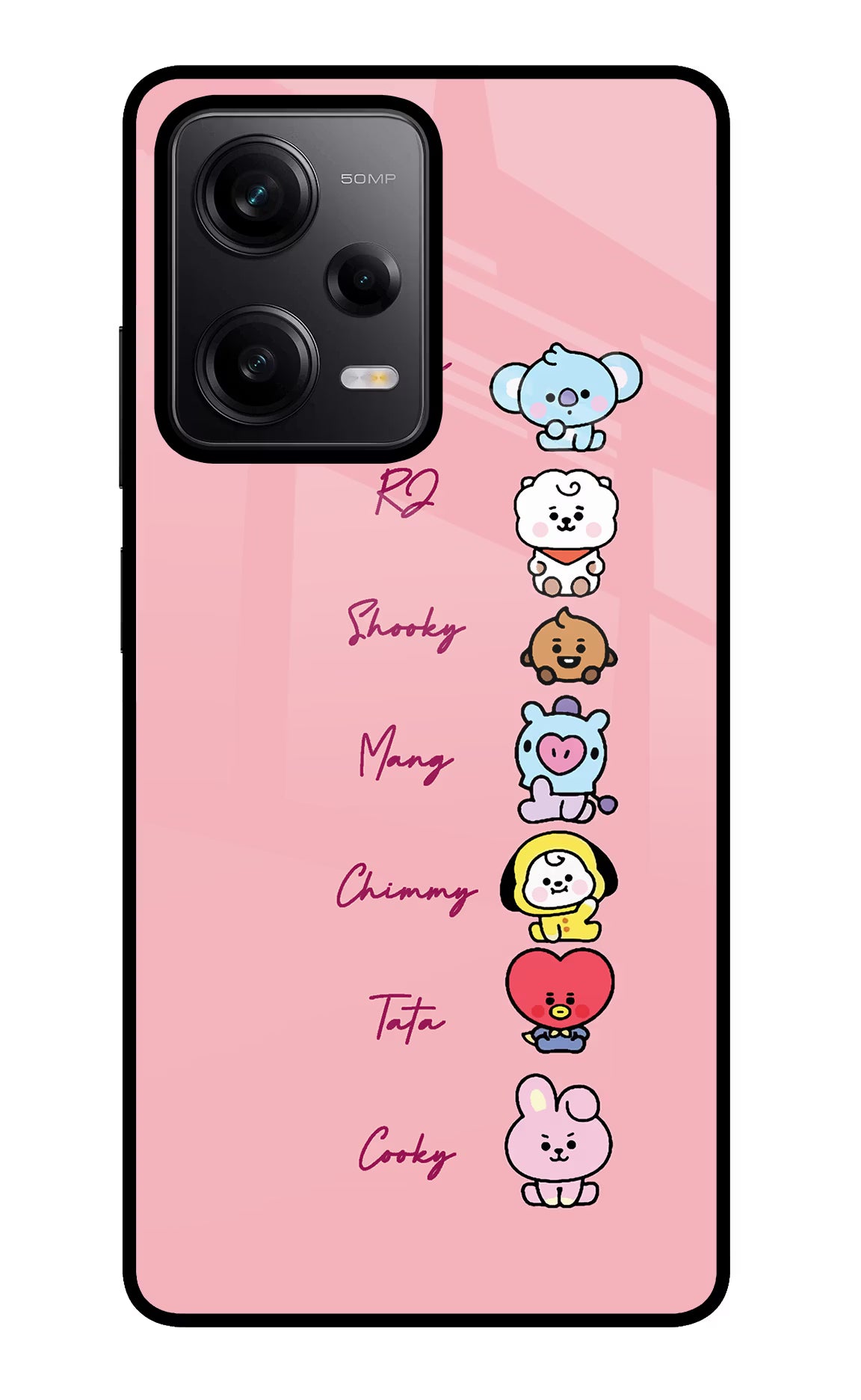 BTS names Redmi Note 12 Pro 5G Glass Case Back Cover by Casekaro