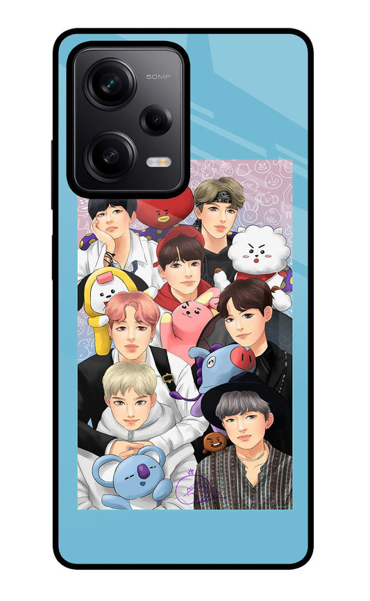 BTS with animals Redmi Note 12 Pro 5G Glass Case