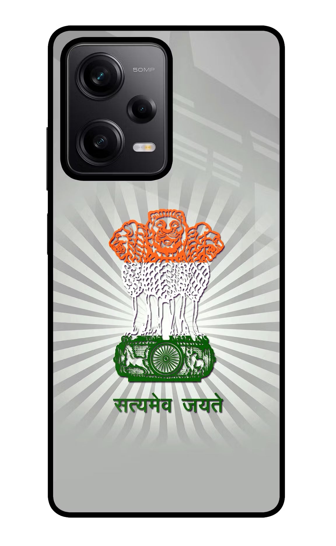 Satyamev Jayate Art Redmi Note 12 Pro 5G Glass Case Back Cover by Casekaro