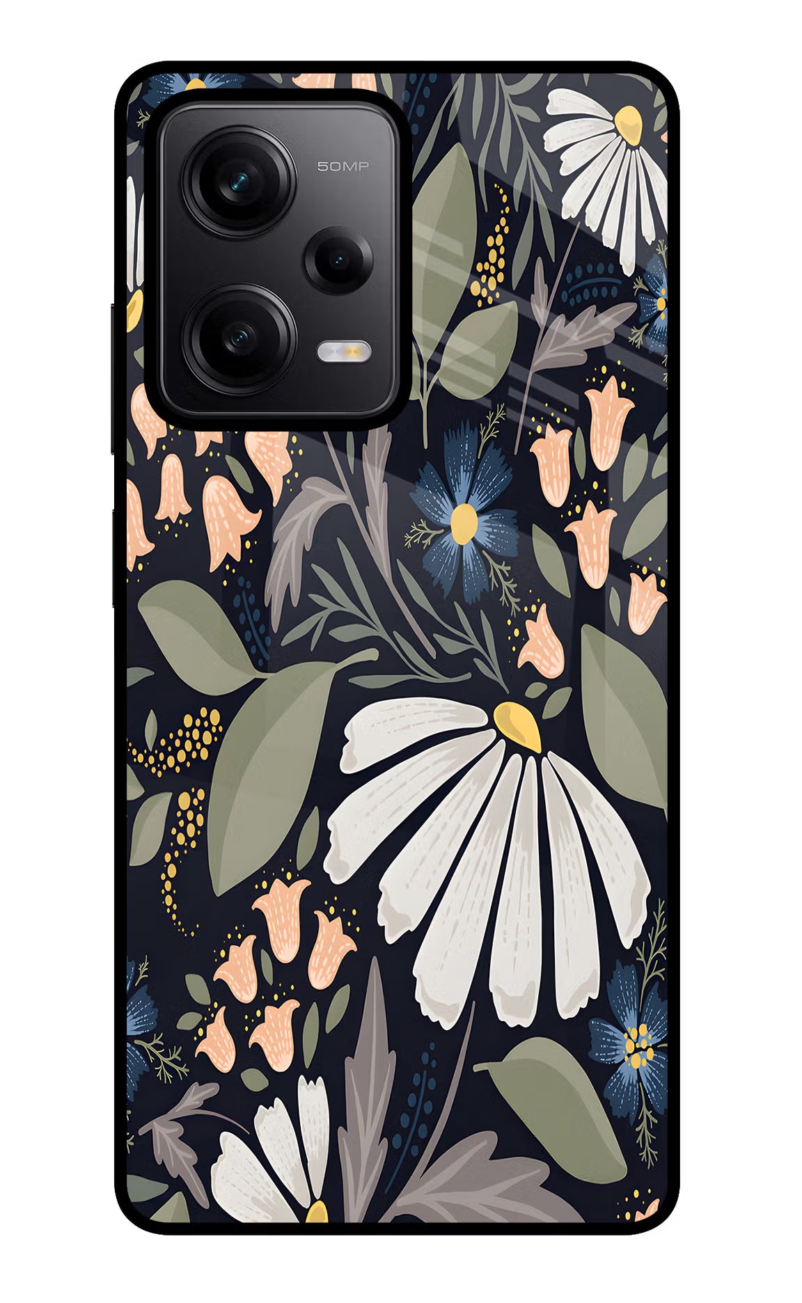 Flowers Art Redmi Note 12 Pro 5G Glass Case Back Cover by Casekaro