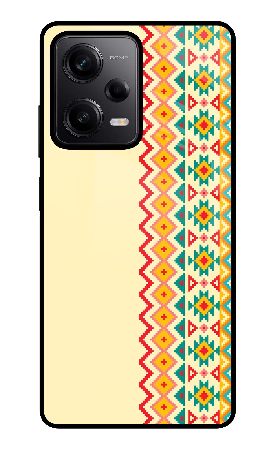 Ethnic Seamless Redmi Note 12 Pro 5G Glass Case Back Cover by Casekaro