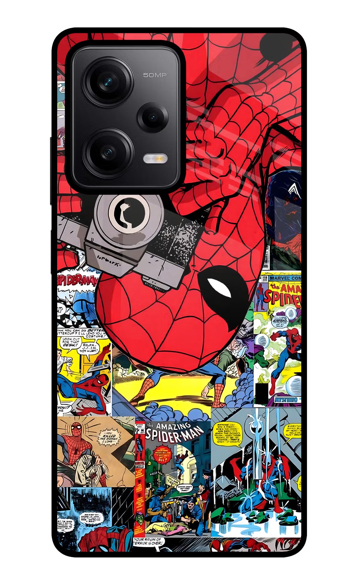 Spider Man Redmi Note 12 Pro 5G Glass Case Back Cover by Casekaro