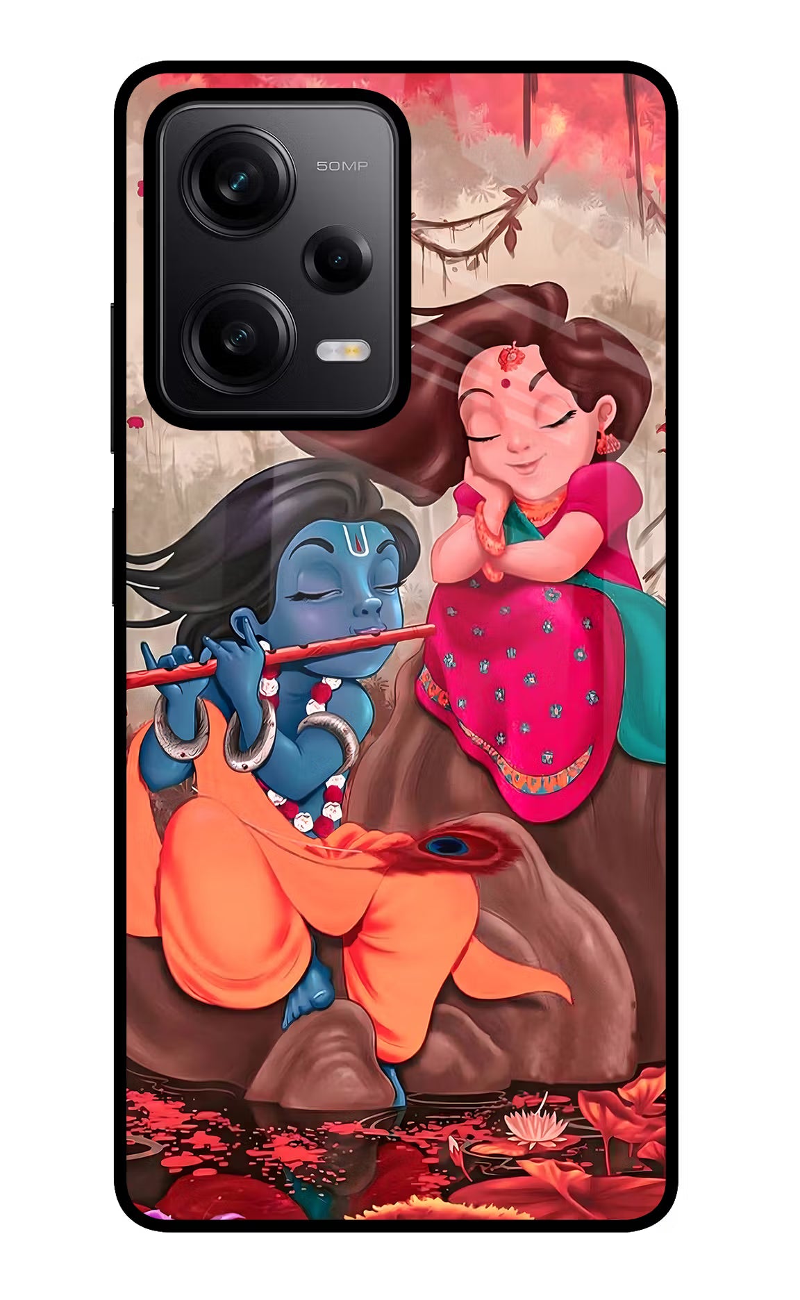 Radhe Krishna Redmi Note 12 Pro 5G Glass Case Back Cover by Casekaro