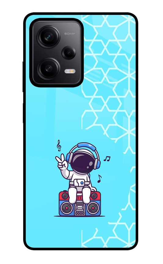 Cute Astronaut Chilling Redmi Note 12 Pro 5G Glass Case
