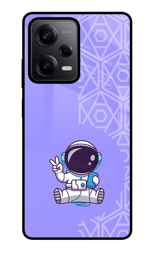 Cute Astronaut Chilling Redmi Note 12 Pro 5G Glass Case