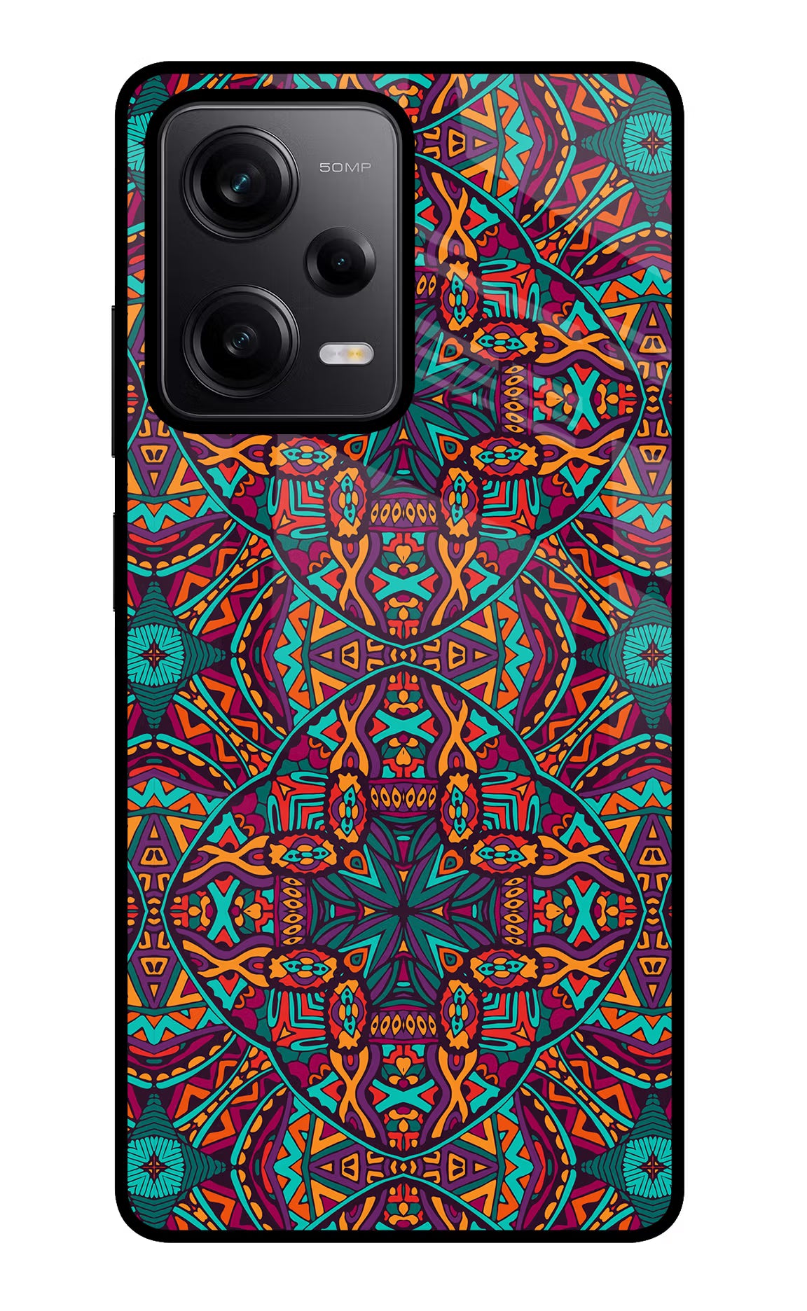 Colour Mandala Redmi Note 12 Pro 5G Glass Case Back Cover by Casekaro