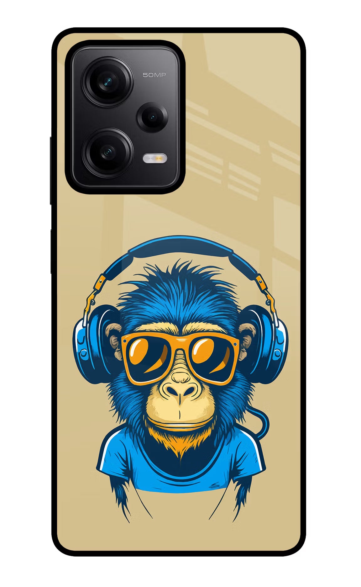 Monkey Headphone Redmi Note 12 Pro 5G Glass Case Back Cover by Casekaro