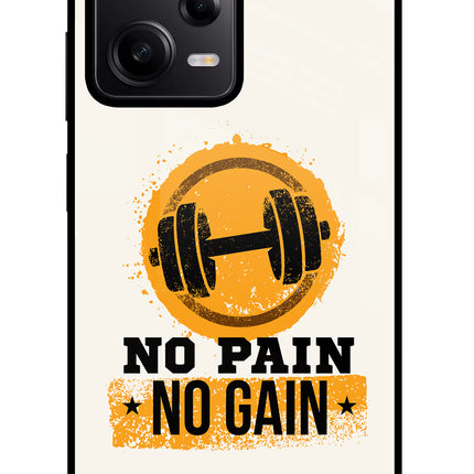 No Pain No Gain Redmi Note 12 Pro 5G Glass Case Back Cover by Casekaro