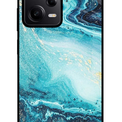 Blue Glitter Marble Redmi Note 12 Pro 5G Glass Case