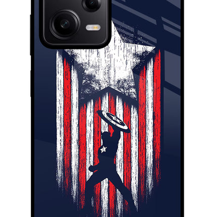Captain America Marvel Art Redmi Note 12 Pro 5G Glass Case Back Cover by Casekaro