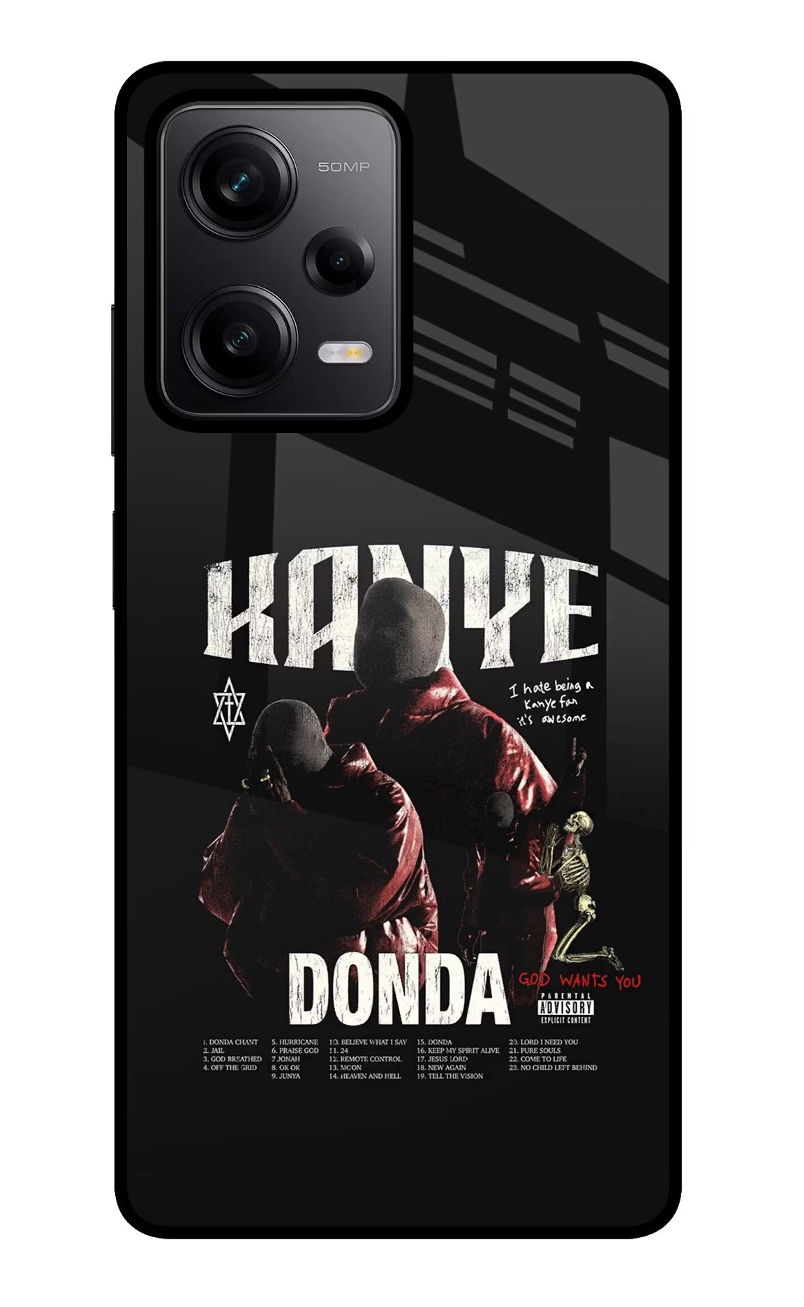 Donda Kanye West Redmi Note 12 Pro 5G Glass Case Back Cover by Casekaro