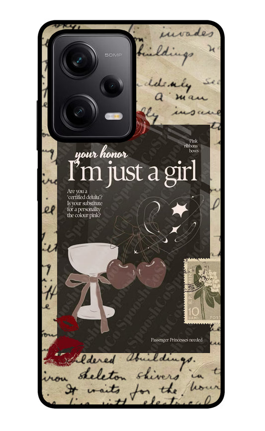 I am just a girl Redmi Note 12 Pro 5G Glass Case
