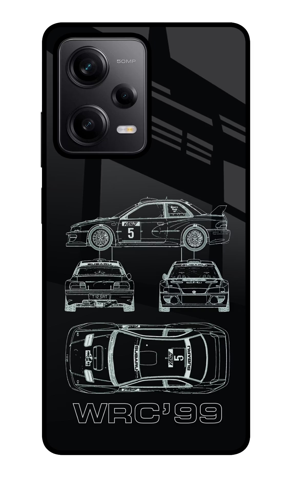 WRC'99 Redmi Note 12 Pro 5G Glass Case Back Cover by Casekaro