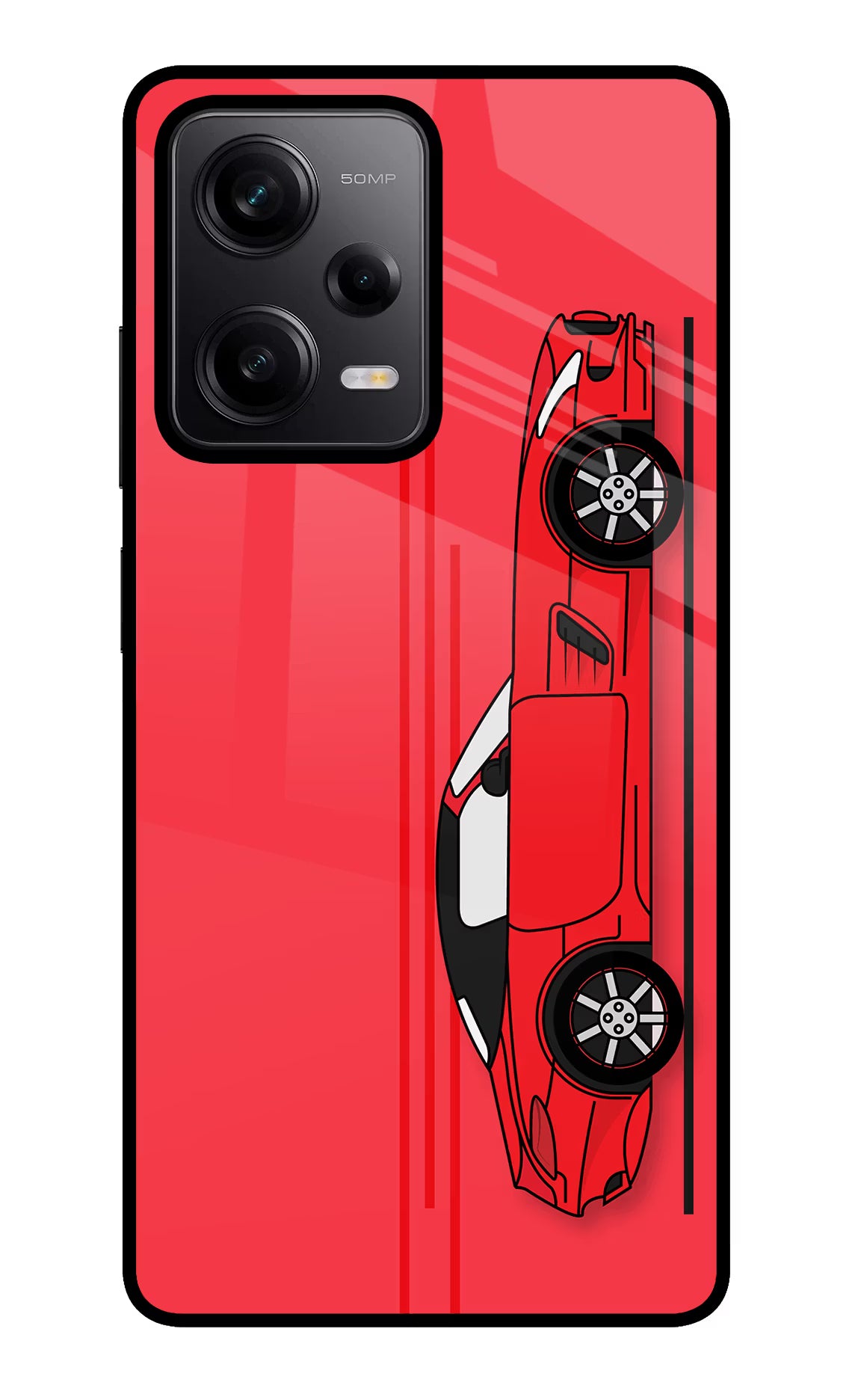 Red Velocity Redmi Note 12 Pro 5G Glass Case Back Cover by Casekaro