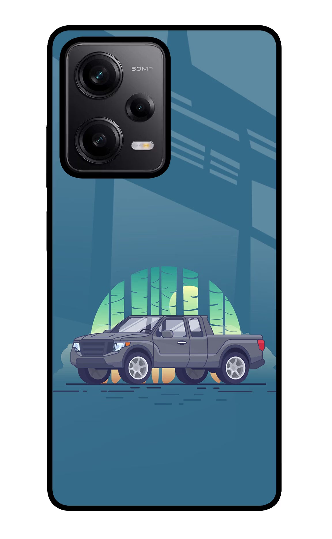 Retro Garage Vibe Redmi Note 12 Pro 5G Glass Case Back Cover by Casekaro