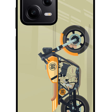 Vertical Speedster Redmi Note 12 Pro 5G Glass Case Back Cover by Casekaro